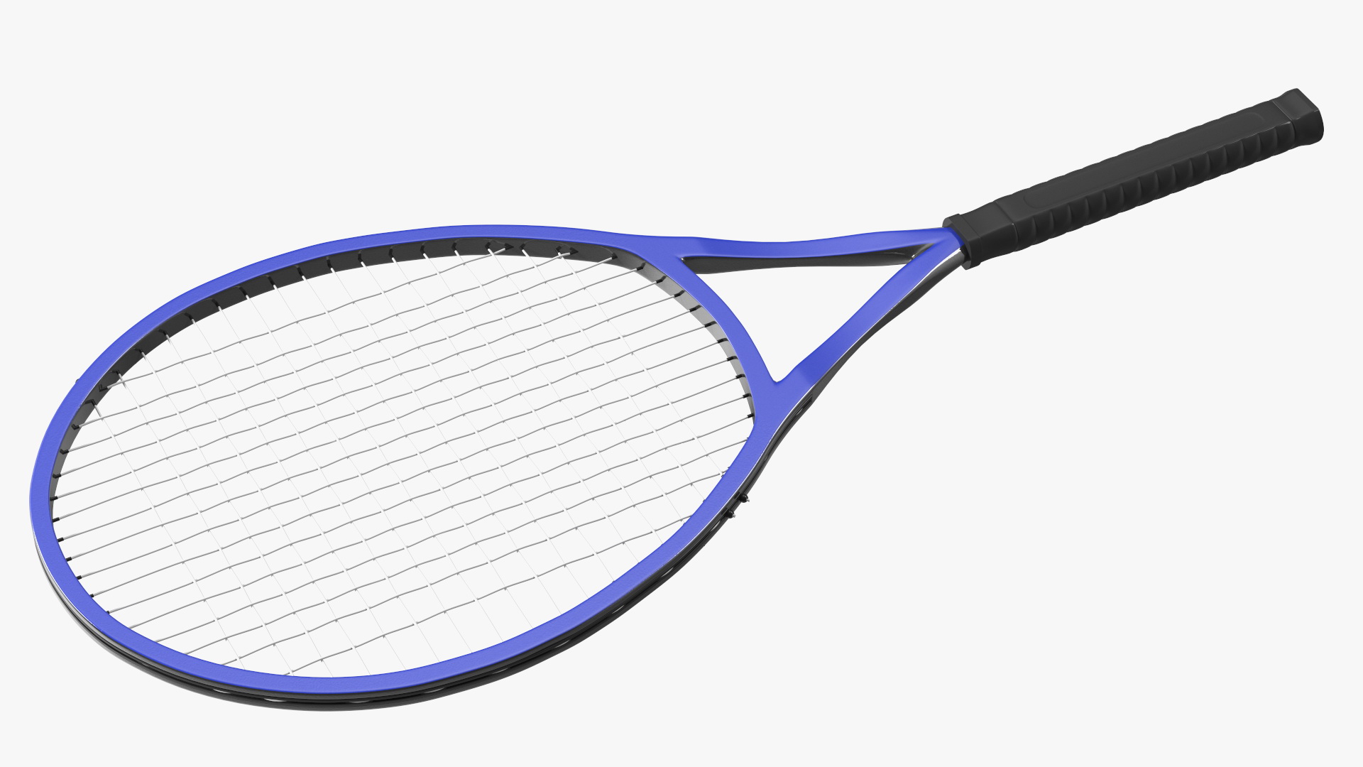 Tennis Racket with Blue Frame 3D model