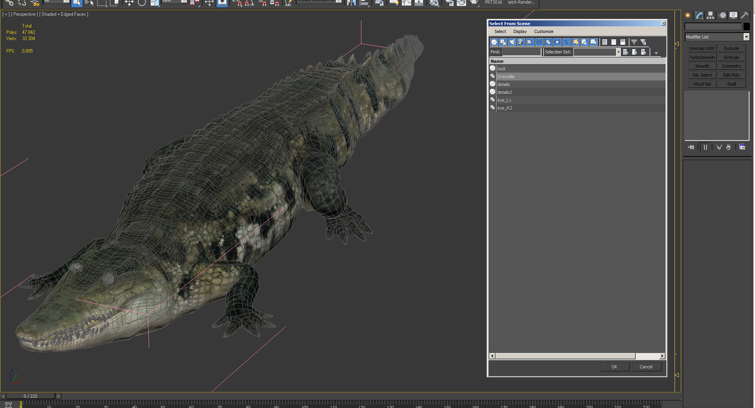 Crocodile Walking 3D