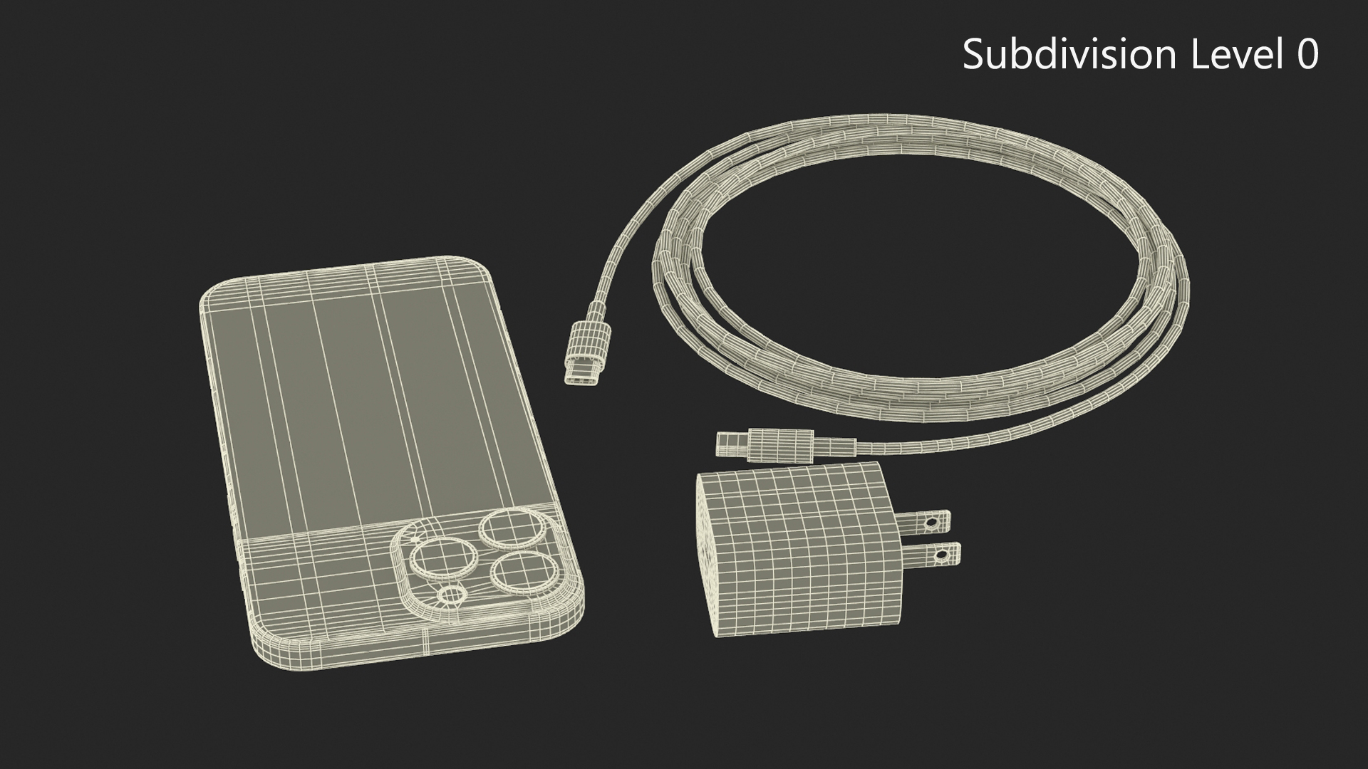 IPhone 16 Pro Max and Fast Charger 3D model