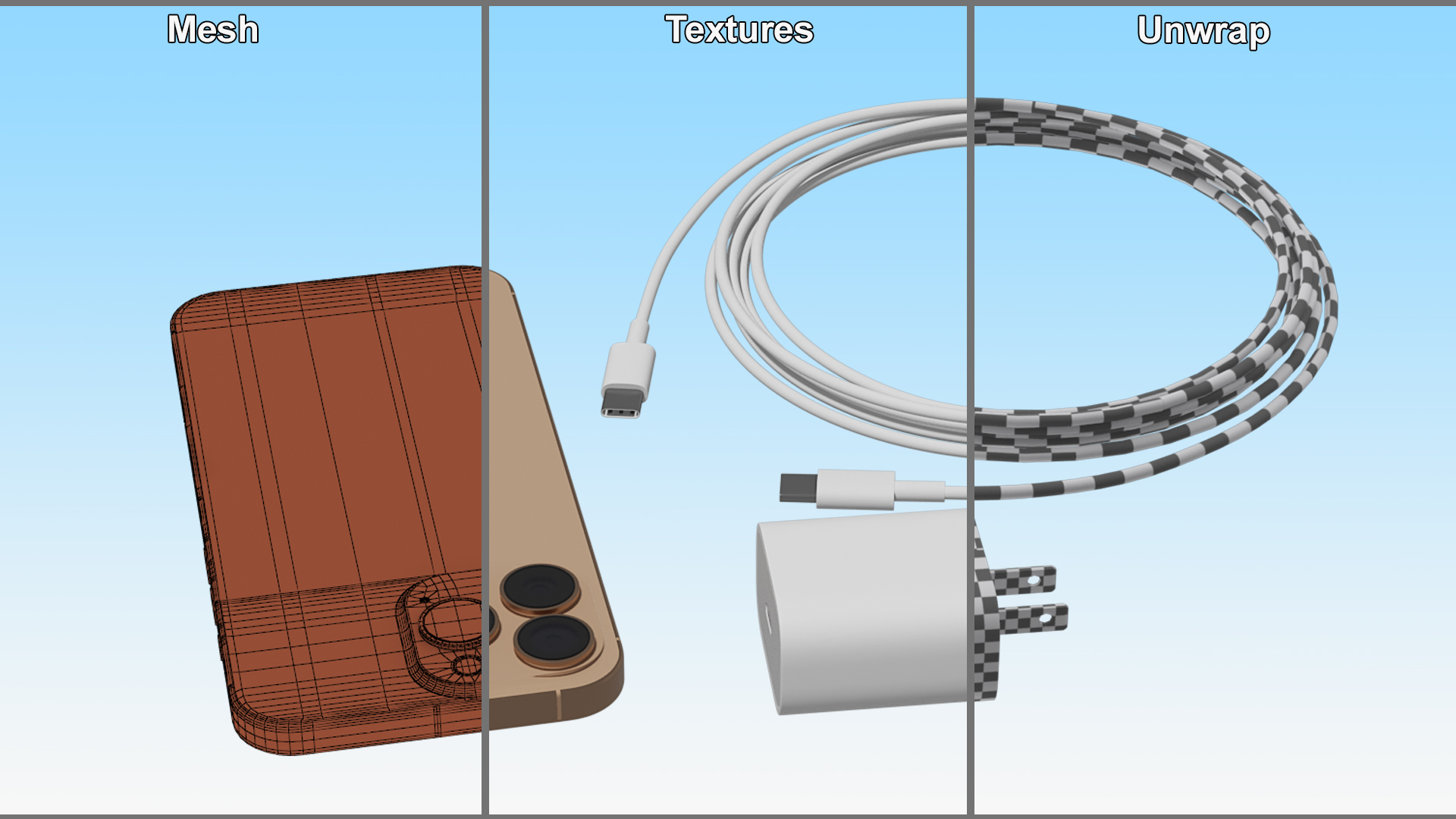 IPhone 16 Pro Max and Fast Charger 3D model