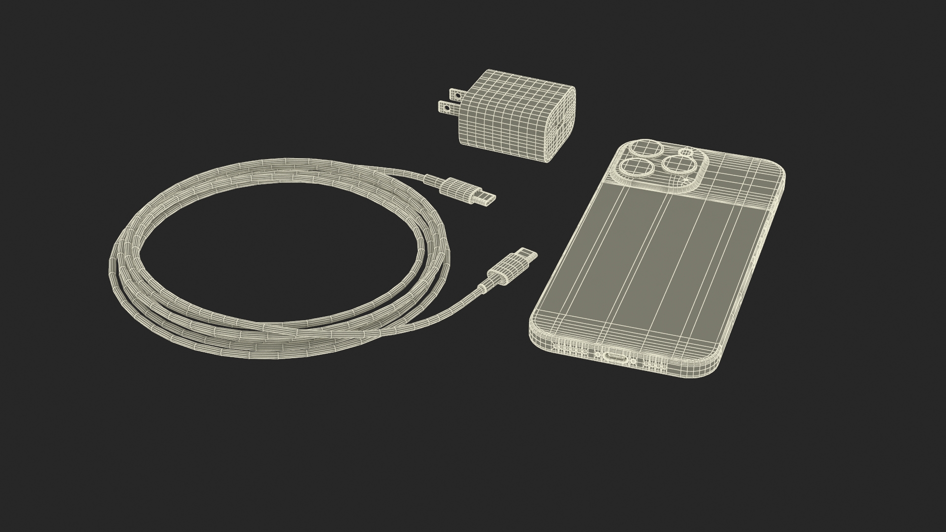 IPhone 16 Pro Max and Fast Charger 3D model