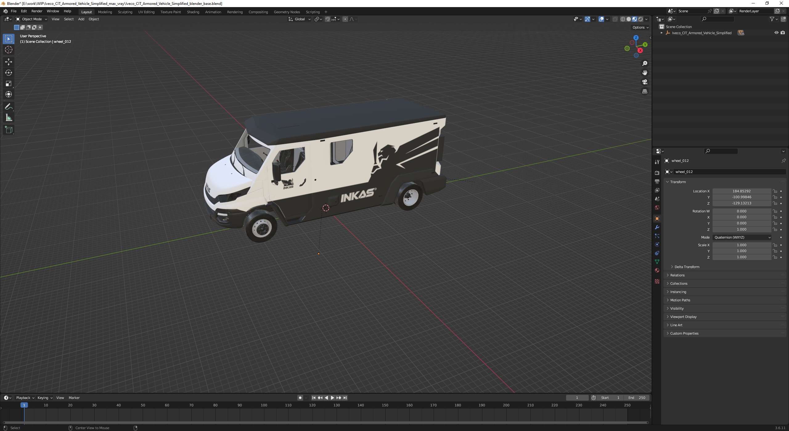 3D Iveco CIT Armored Vehicle Simplified