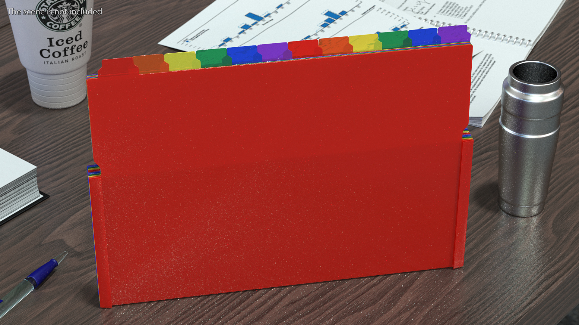 Pocket File Folders Colored Closed 3D model