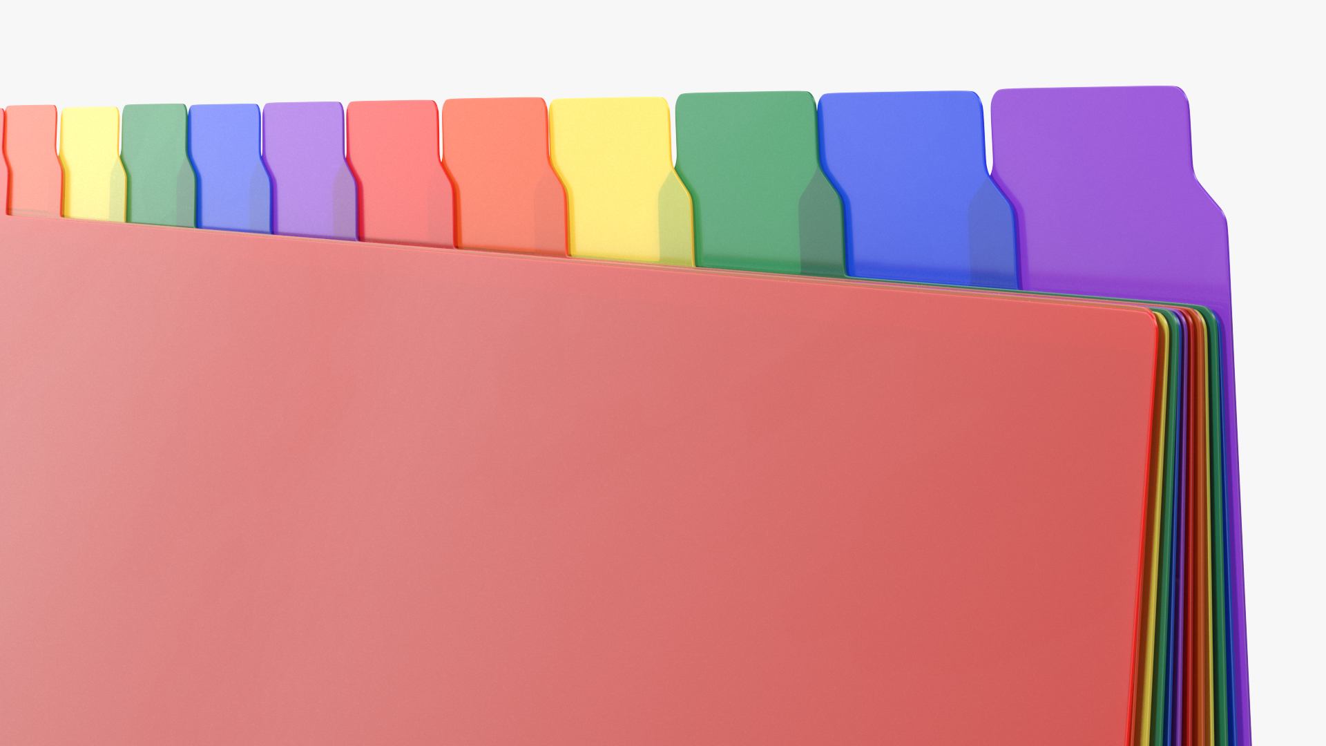 Pocket File Folders Colored Closed 3D model