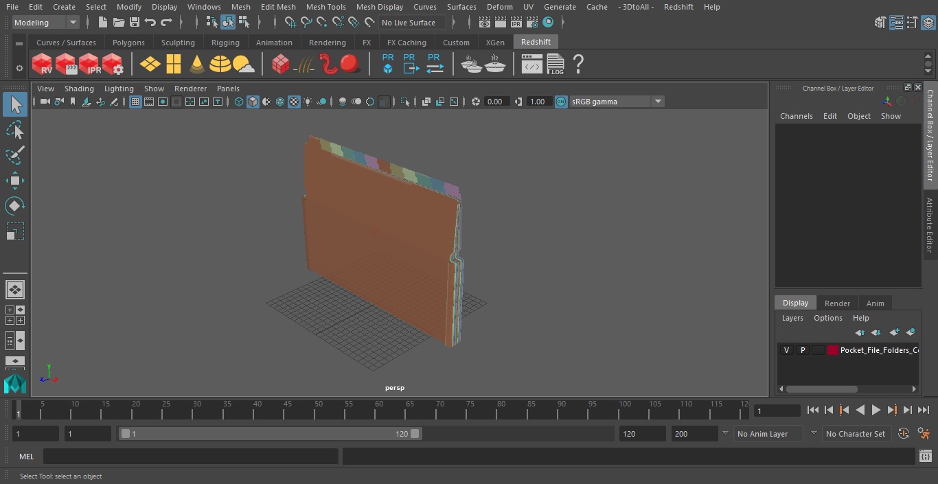 Pocket File Folders Colored Closed 3D model