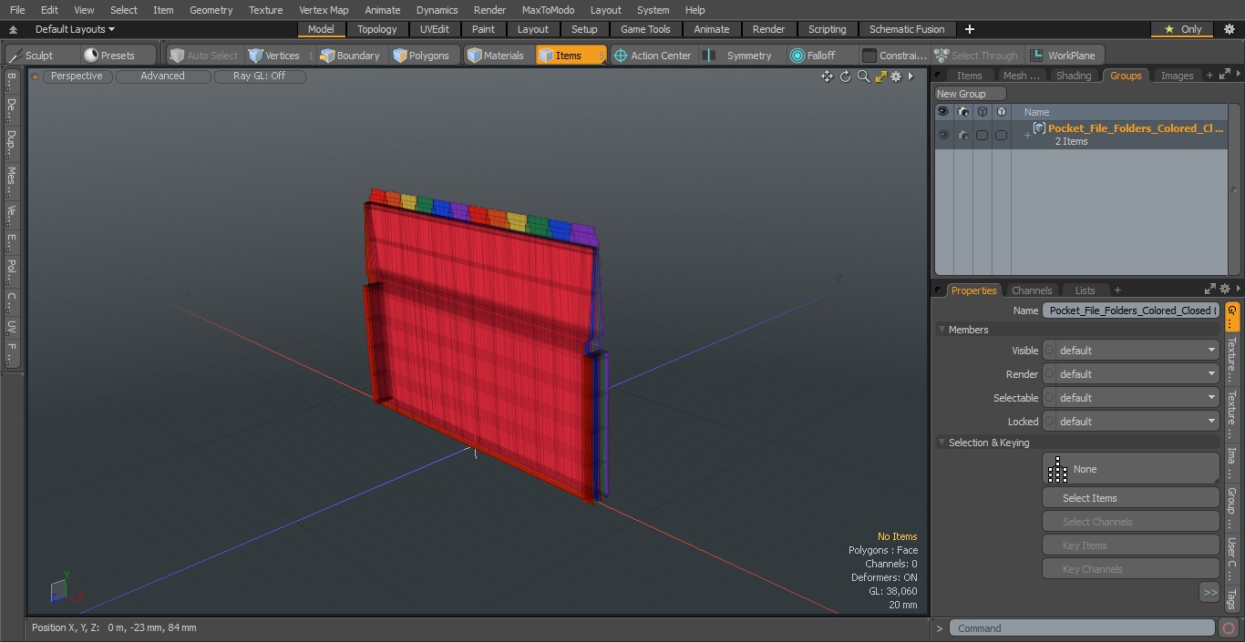 Pocket File Folders Colored Closed 3D model