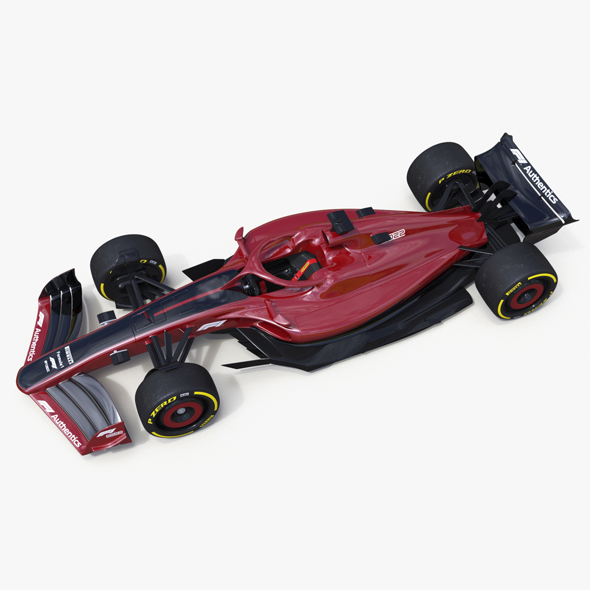 3D Formula 1 2022 Red Livery Rigged for Maya