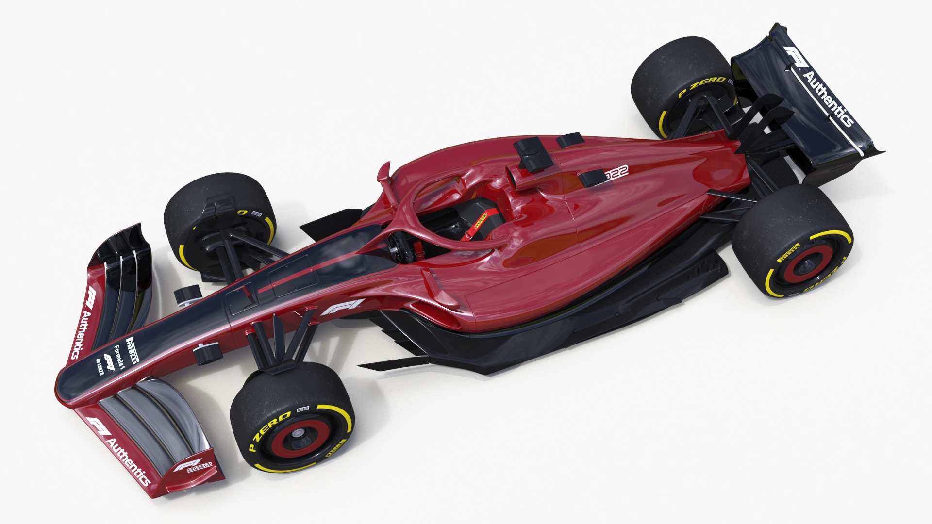 3D Formula 1 2022 Red Livery Rigged for Maya