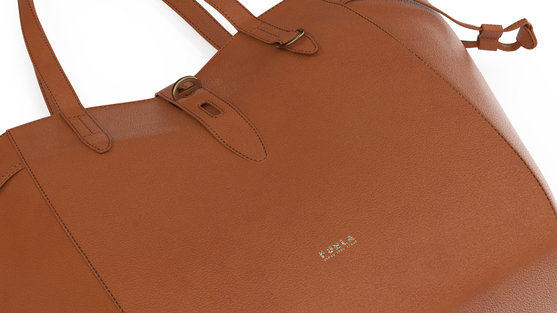 Furla Net Leather Tote Bag Brown 3D