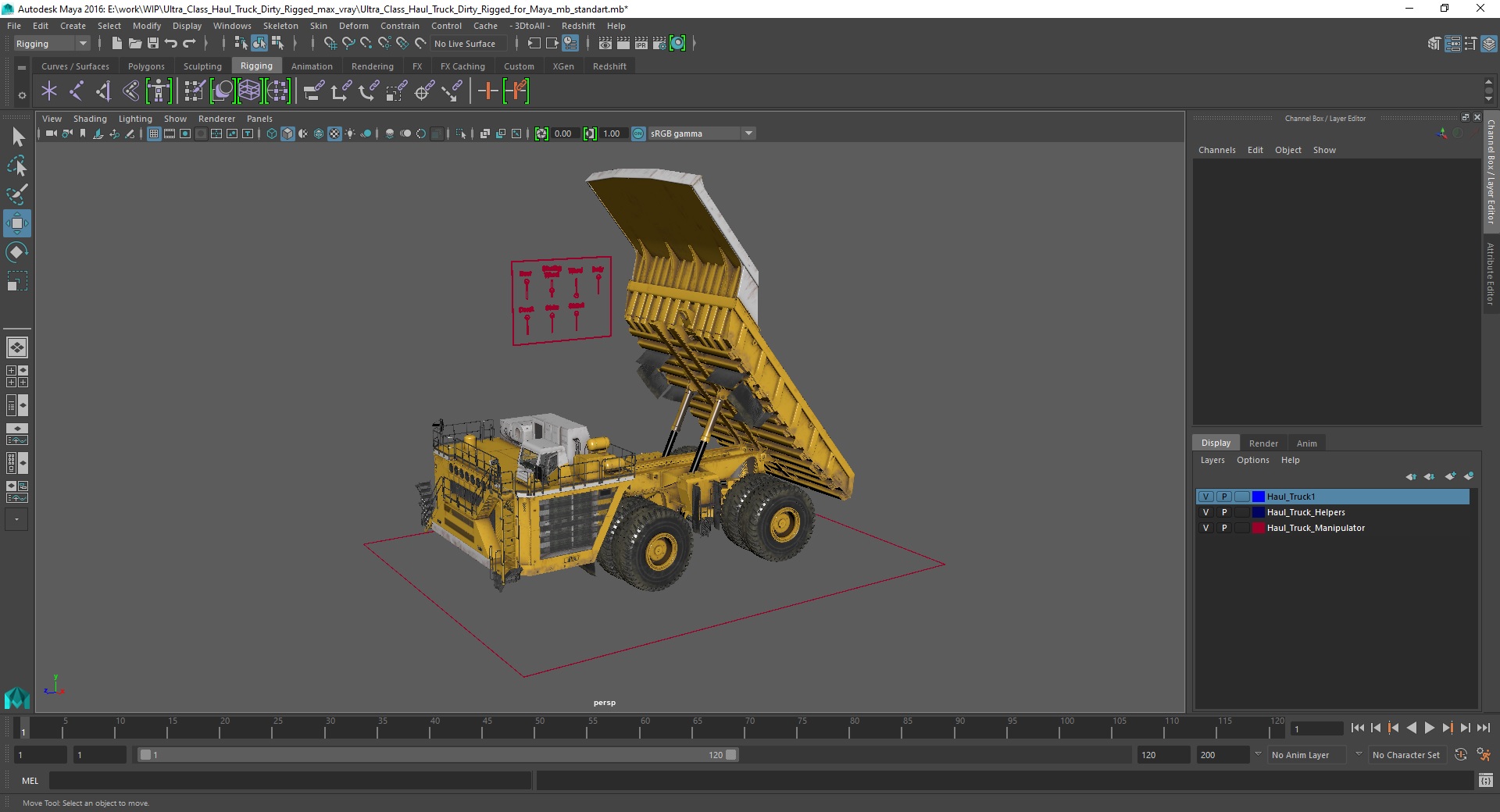 Ultra Class Haul Truck Dirty Rigged for Maya 3D model