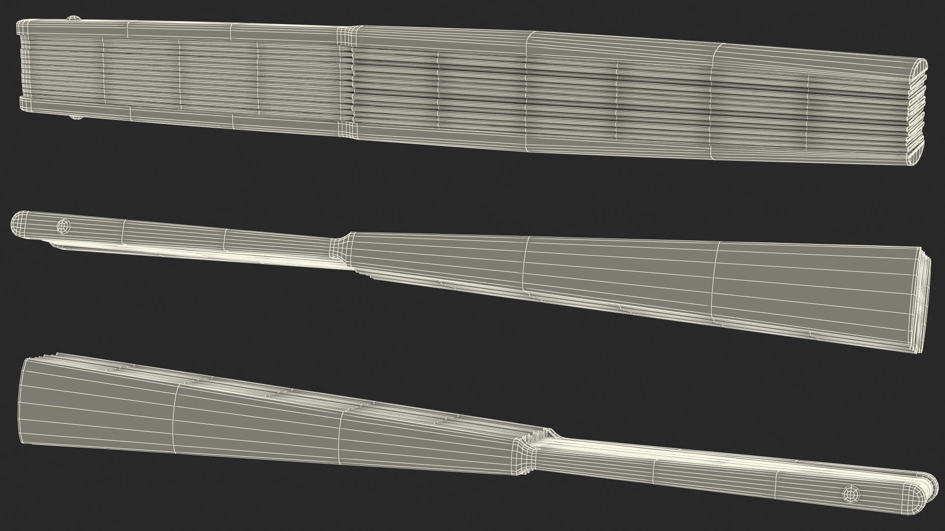 3D Traditional Japanese Fan Folded