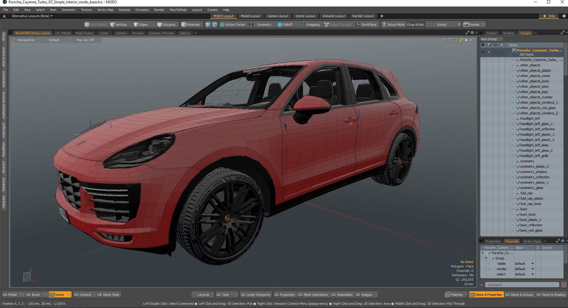 3D model Porsche Cayenne Turbo GT Simple Interior