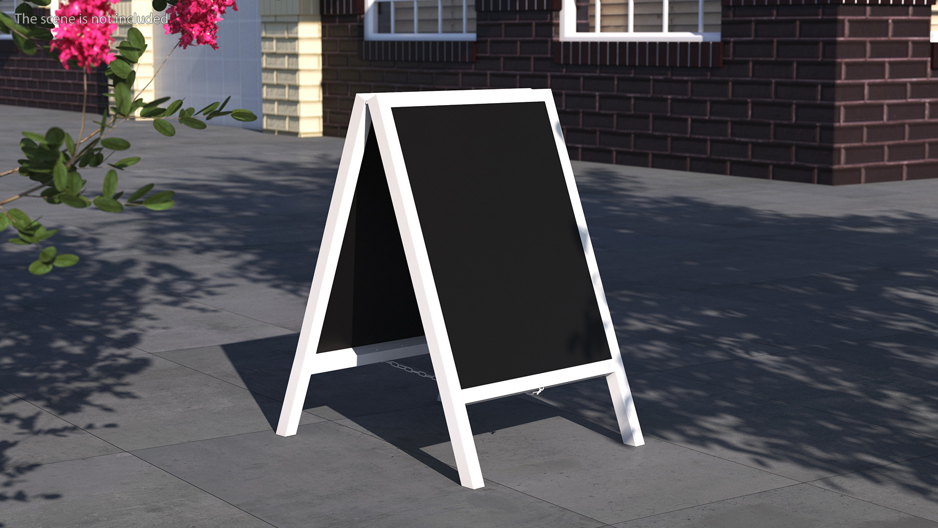 Wooden Chalkboard Sign White Clear 3D model