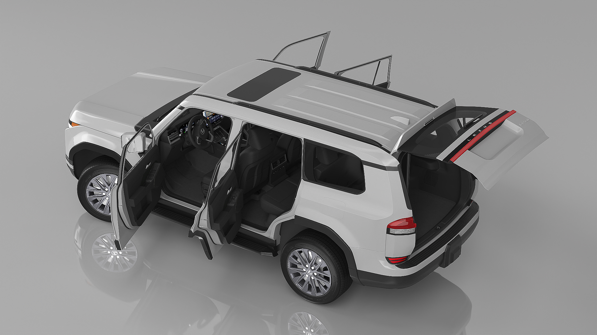 3D model Lexus GX 550 SUV Eminent Atomic Silver Rigged