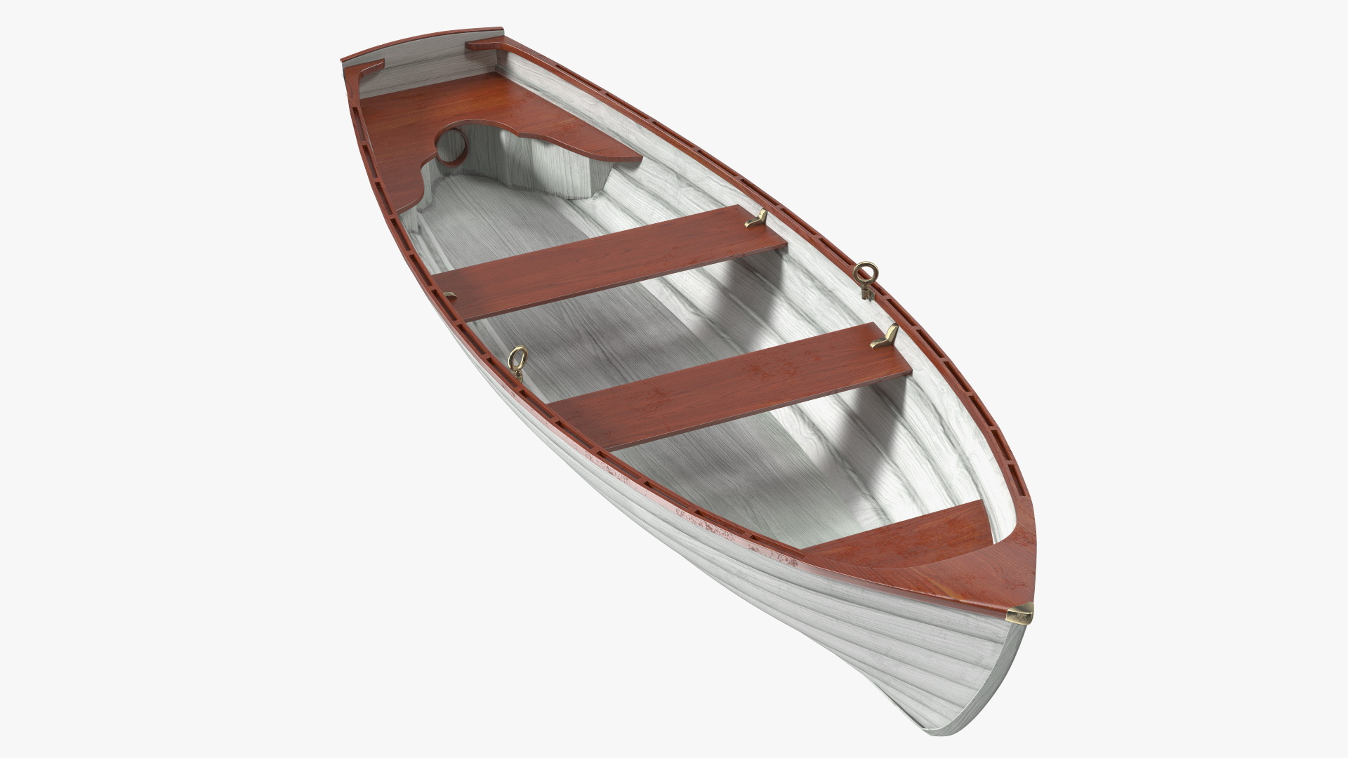 Wooden Rowboat 3D model