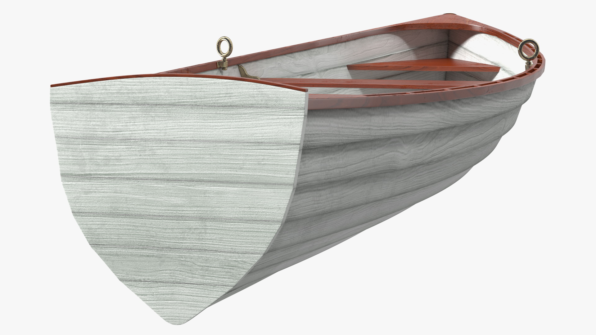 Wooden Rowboat 3D model