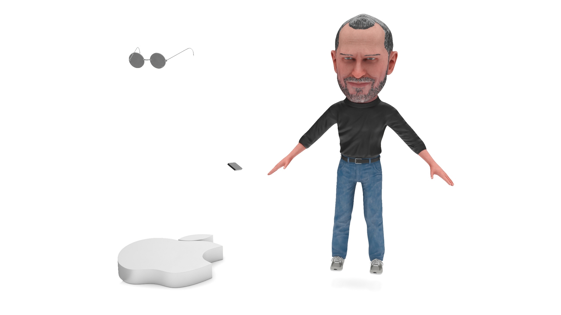 3D Steve Jobs Figure Rigged for Cinema 4D model