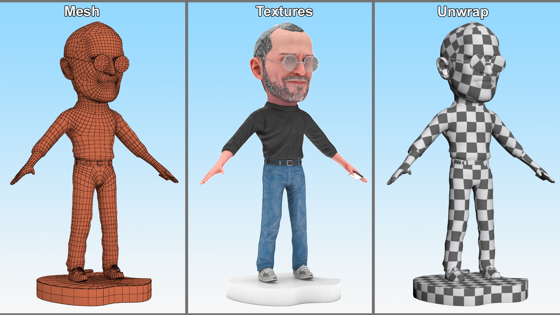 3D Steve Jobs Figure Rigged for Cinema 4D model