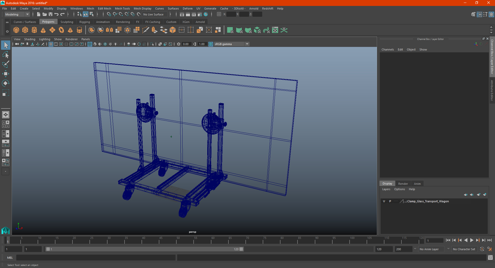 Clamp Glass Transport Wagon 3D