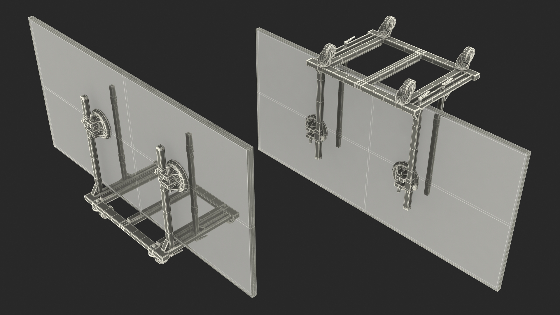 Clamp Glass Transport Wagon 3D