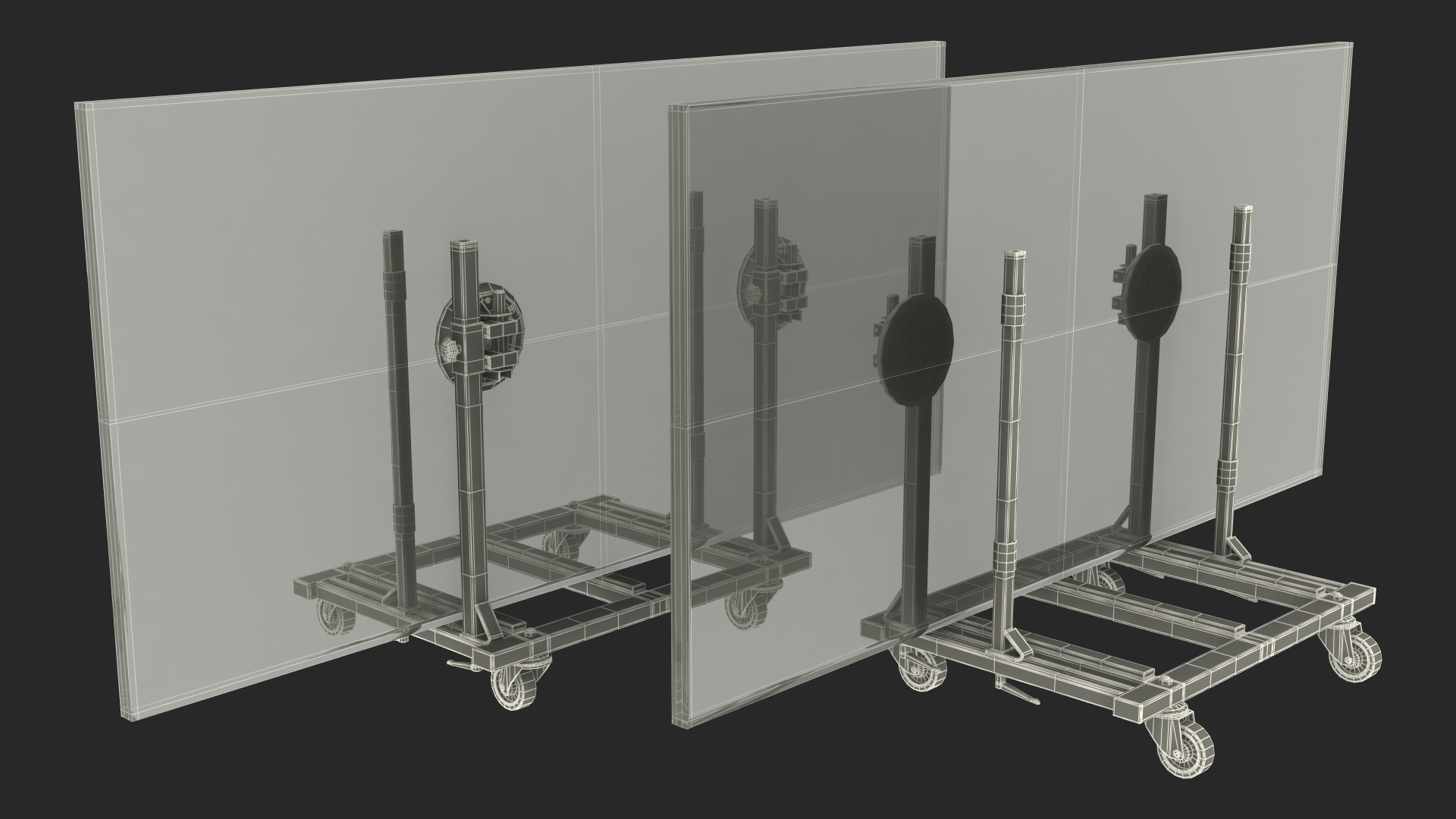 Clamp Glass Transport Wagon 3D