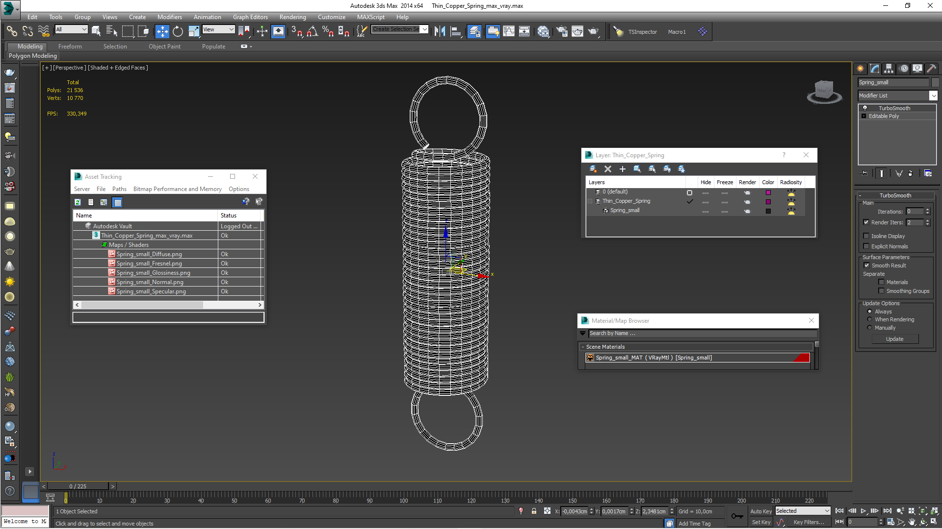 3D Thin Copper Spring model