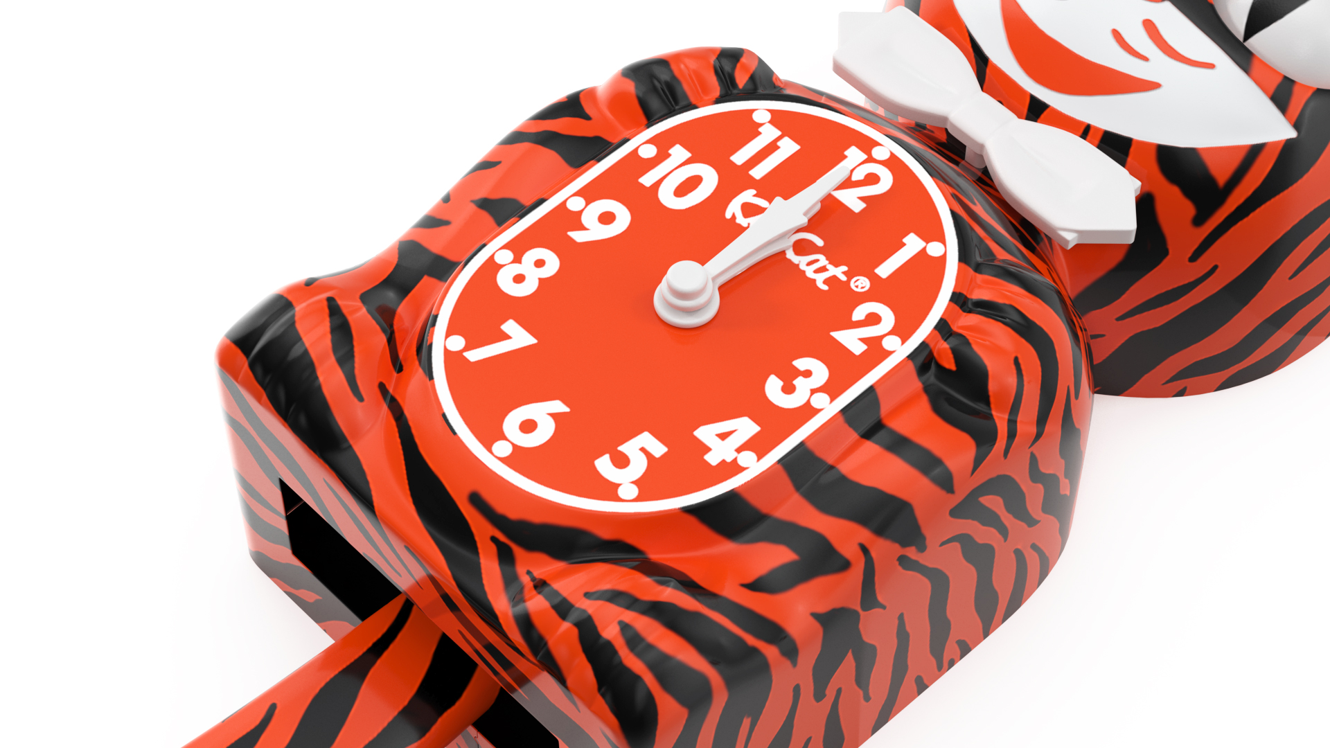 3D model Tiger Kit Cat Clock Exotic Pet