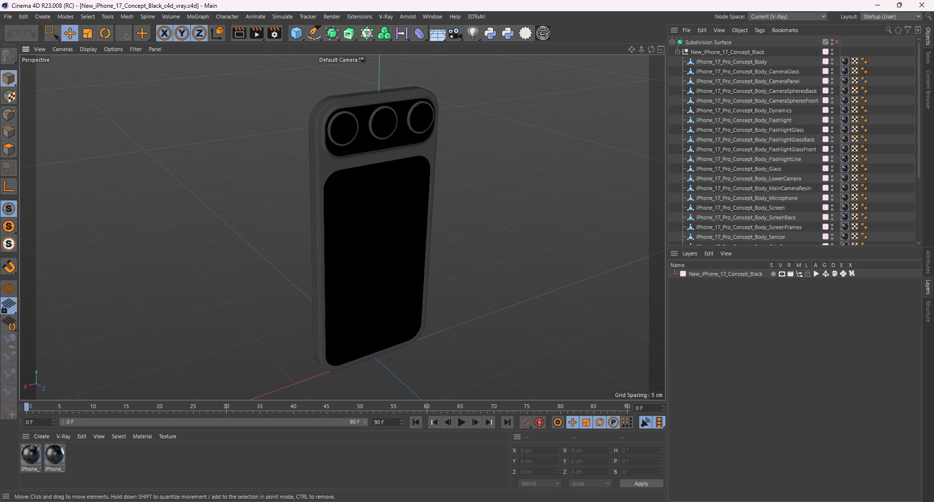 New iPhone 17 Concept Black 3D