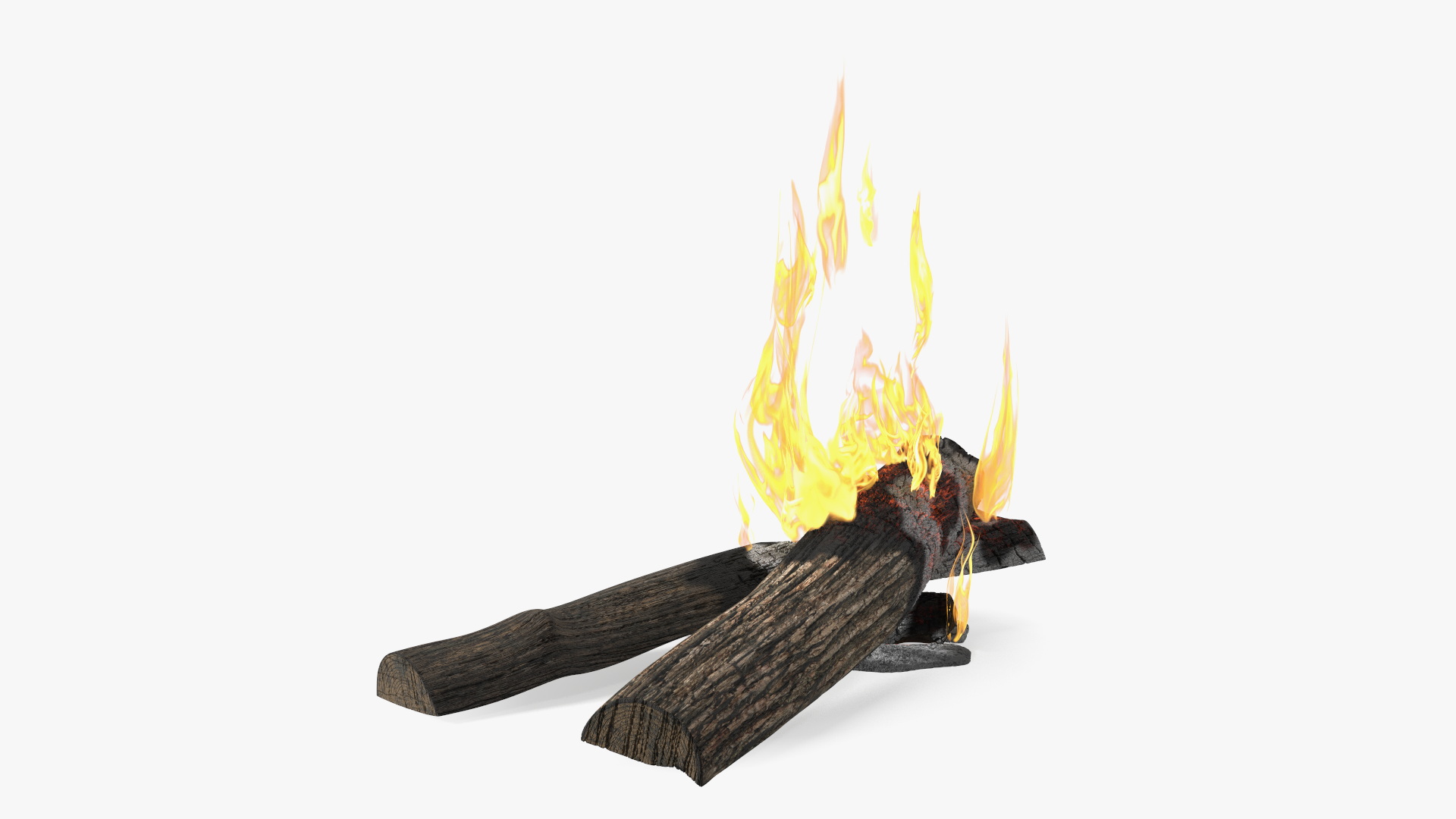 Burning Wooden Logs 3D model