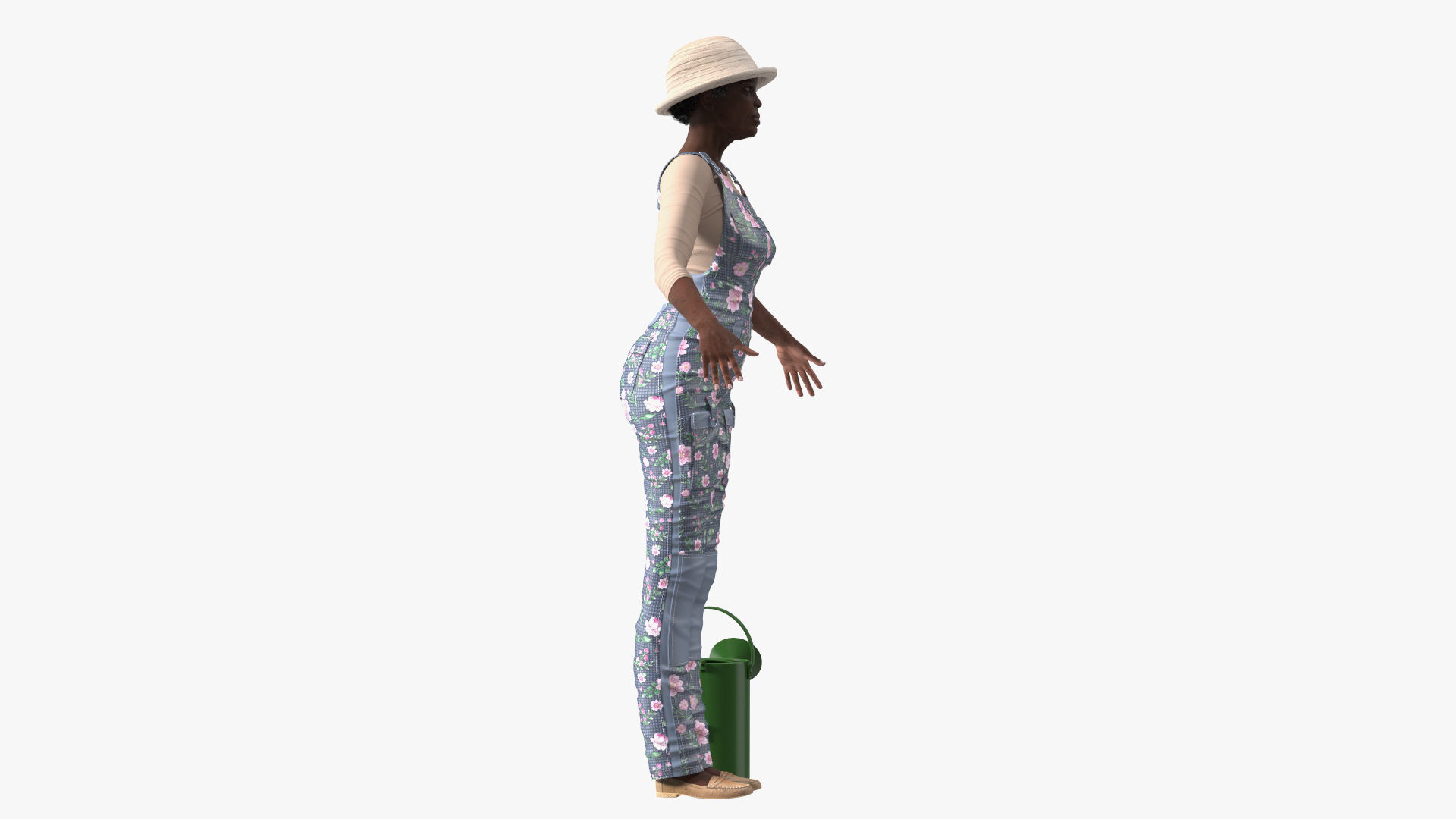 Gardener Afro American Woman Rigged for Maya 3D model