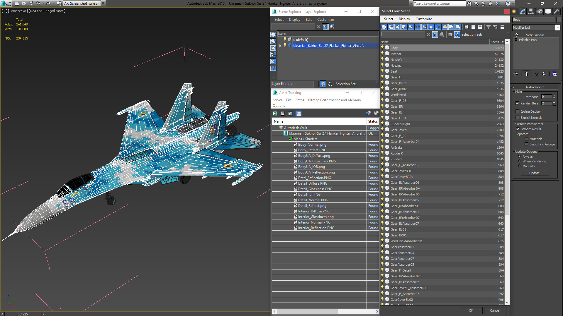 Ukrainian Sukhoi Su-27 Flanker Fighter Aircraft 3D