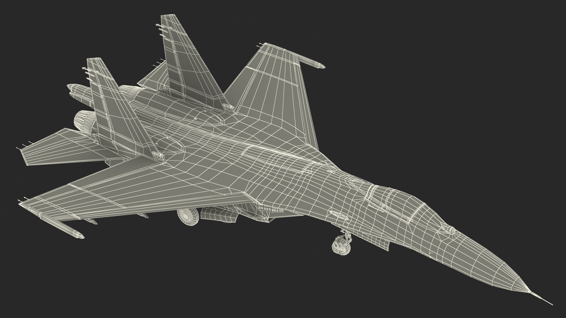 Ukrainian Sukhoi Su-27 Flanker Fighter Aircraft 3D