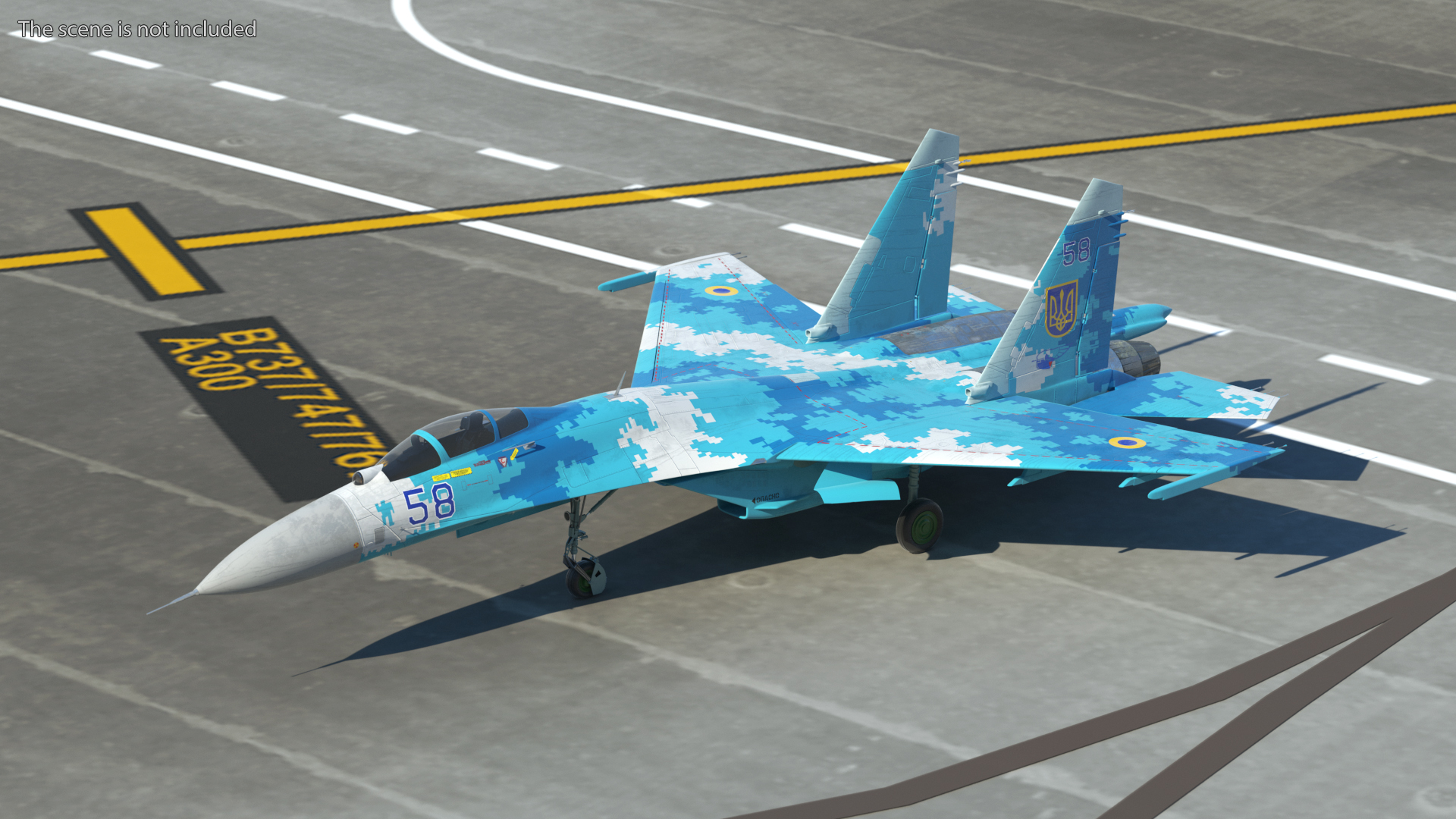 Ukrainian Sukhoi Su-27 Flanker Fighter Aircraft 3D