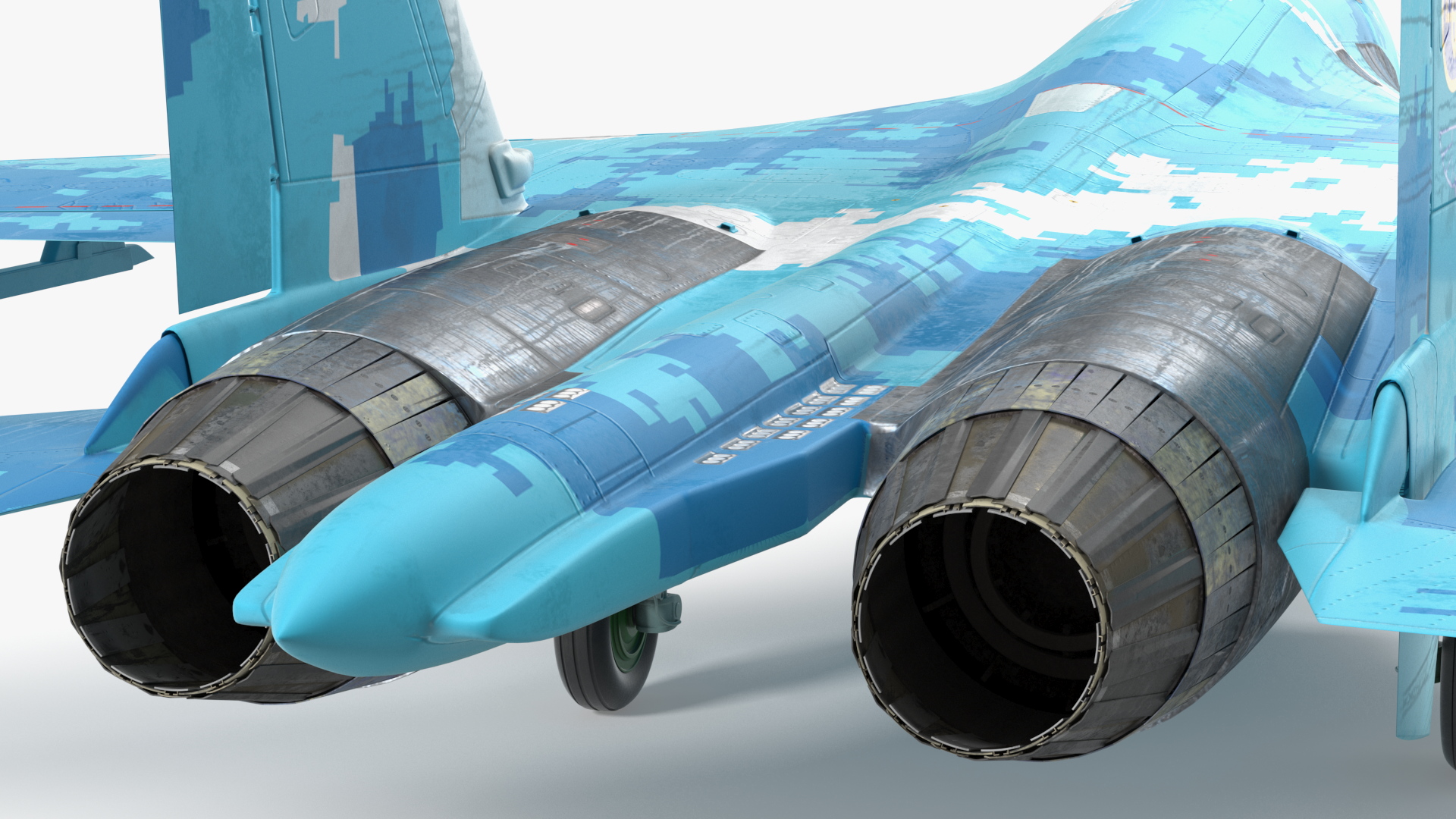 Ukrainian Sukhoi Su-27 Flanker Fighter Aircraft 3D