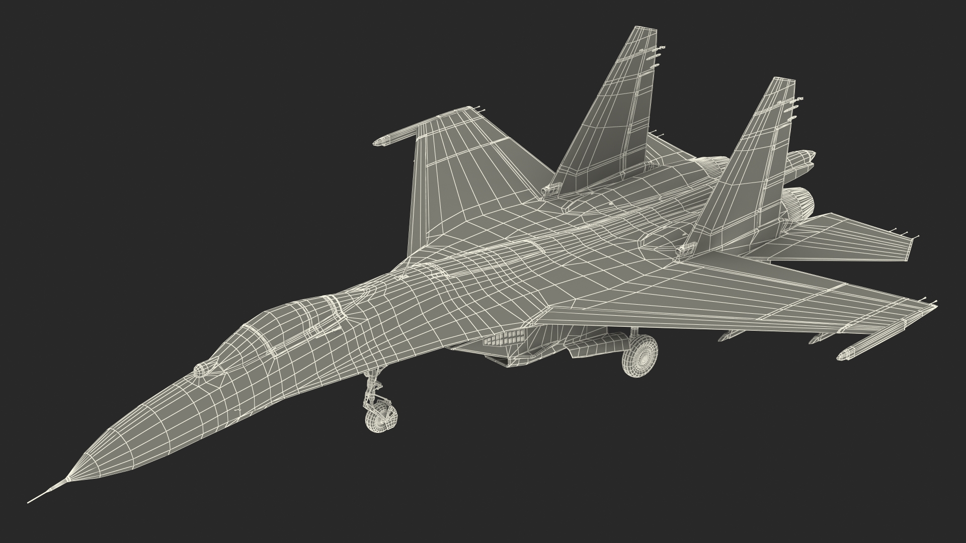 Ukrainian Sukhoi Su-27 Flanker Fighter Aircraft 3D