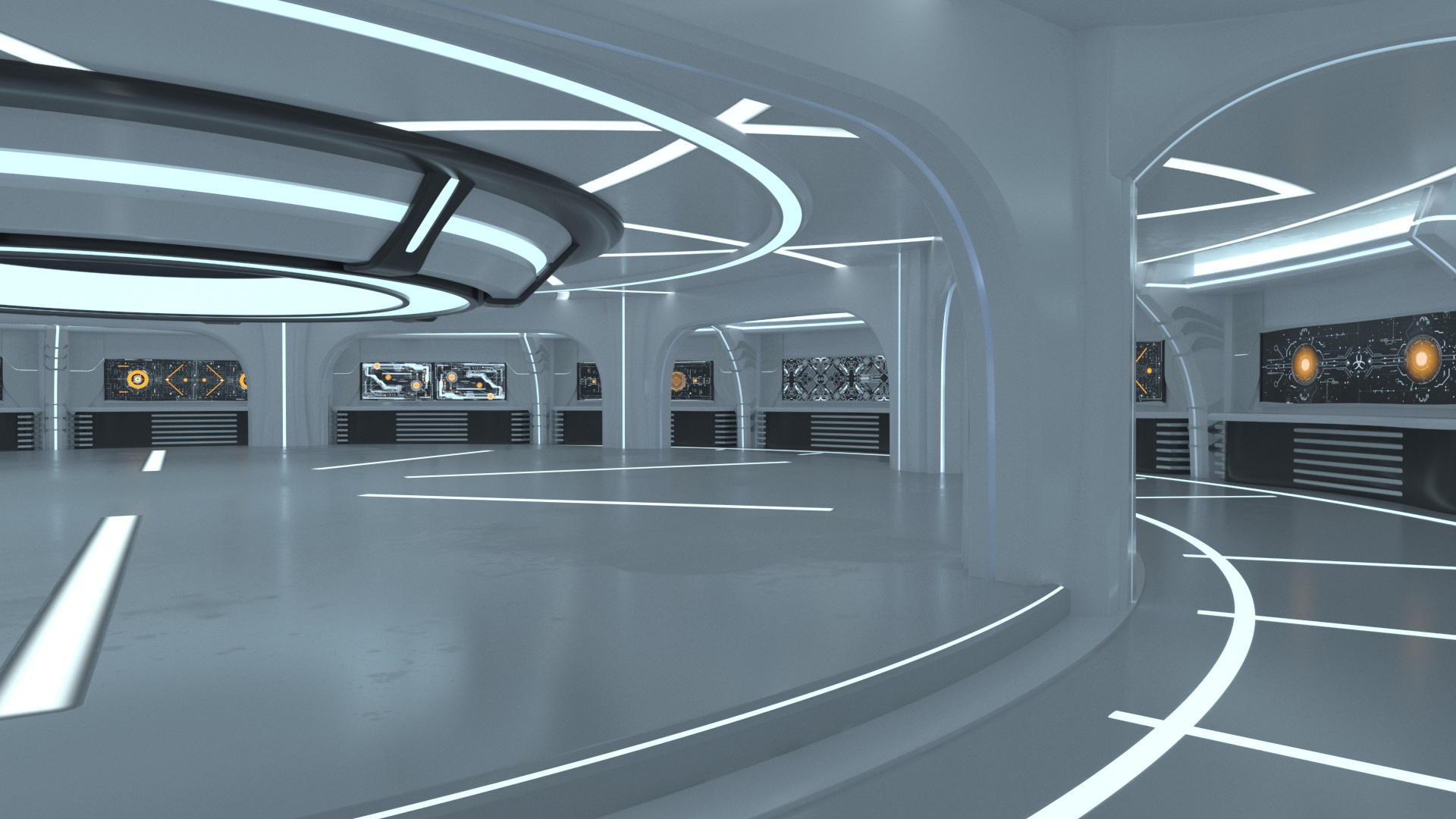 3D Empty Sci Fi Laboratory model