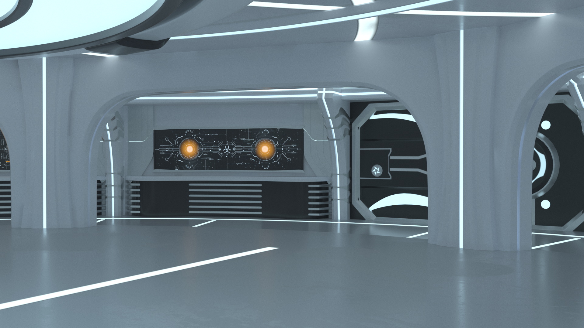 3D Empty Sci Fi Laboratory model