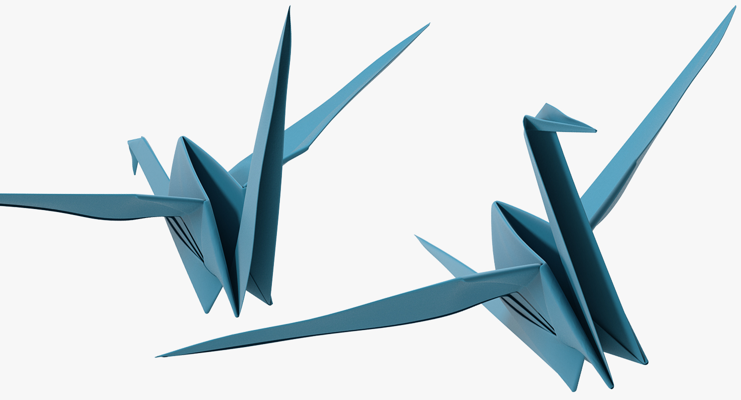 3D model Blue Origami Orizuru