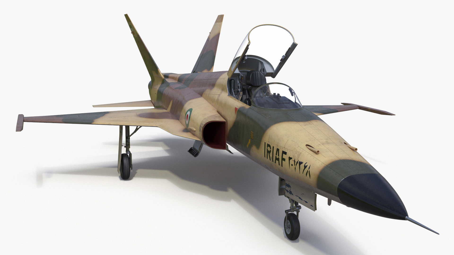 3D Iranian Aircraft HESA Saeqeh without Arm Rigged for Maya