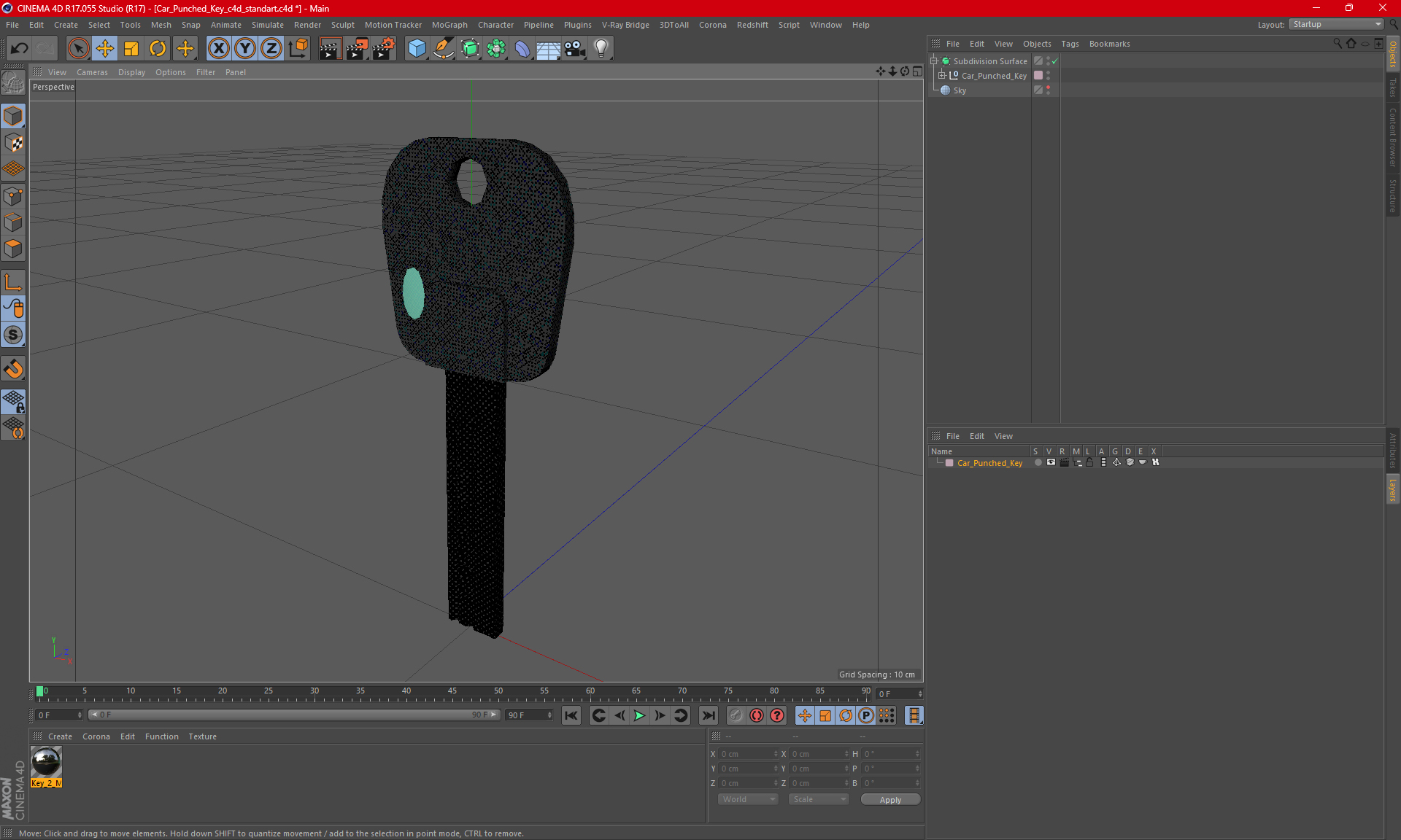 3D model Car Punched Key