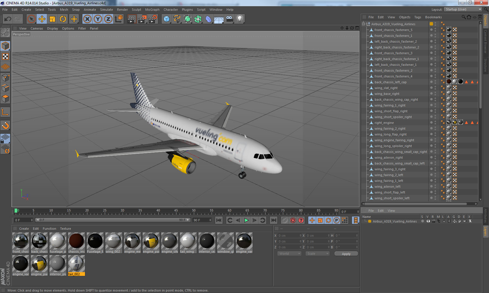 3D Airbus A319 Vueling Airlines model