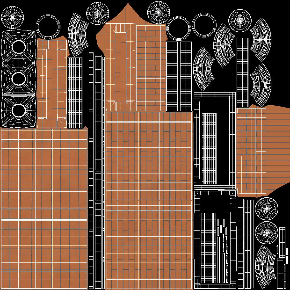 3D model Brick Triple Chimney