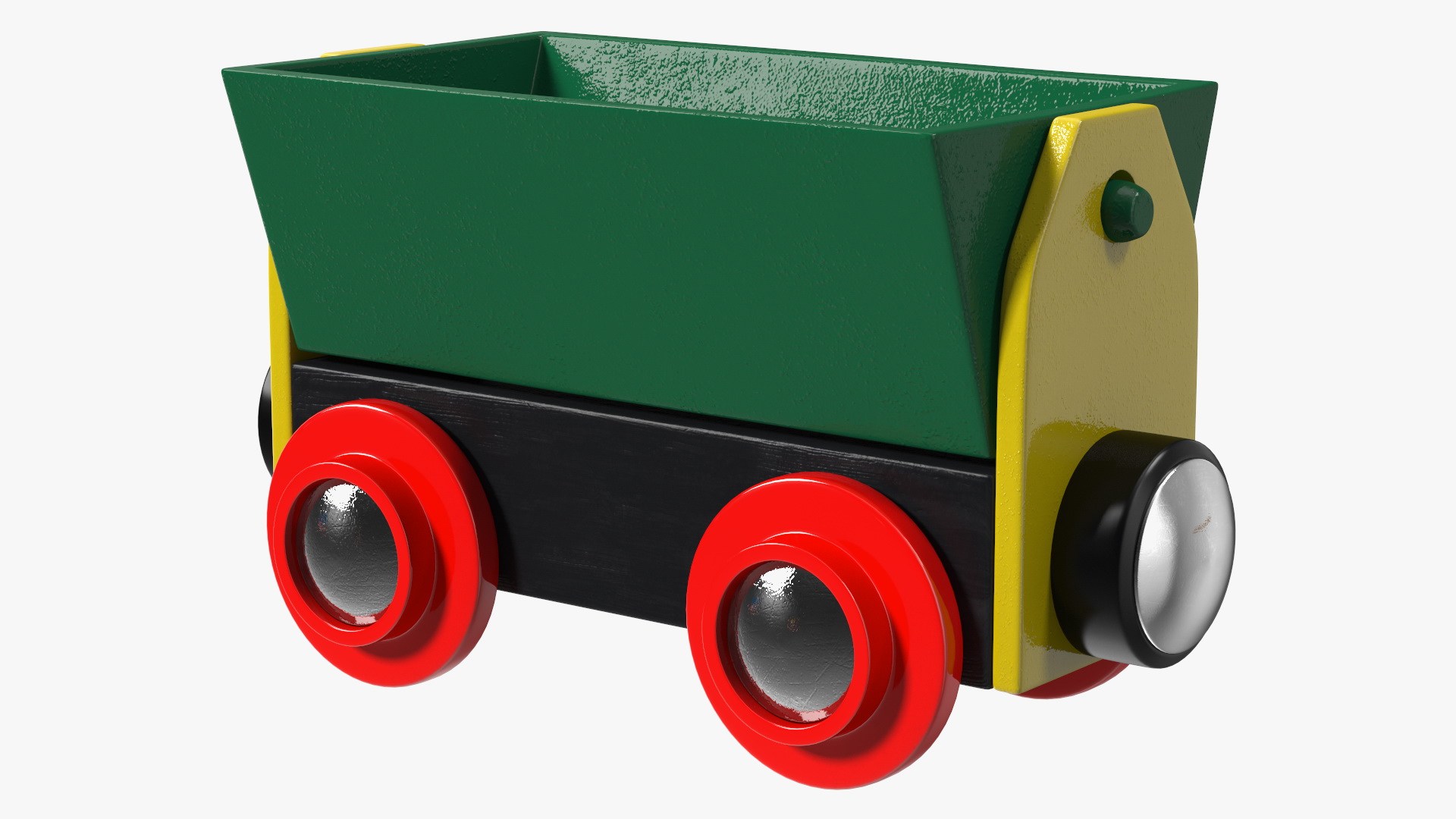 Wooden Toy Train Set with Tracks 3D