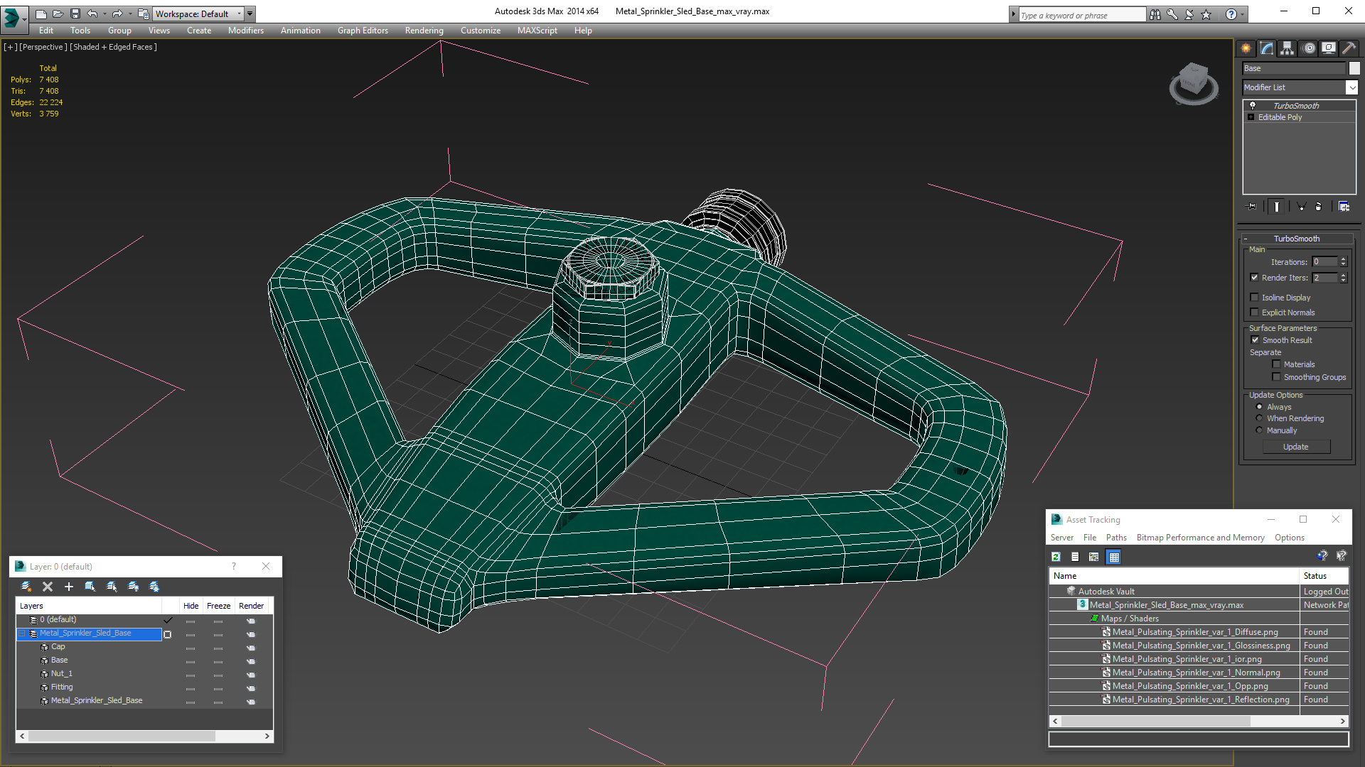 3D model Metal Sprinkler Sled Base