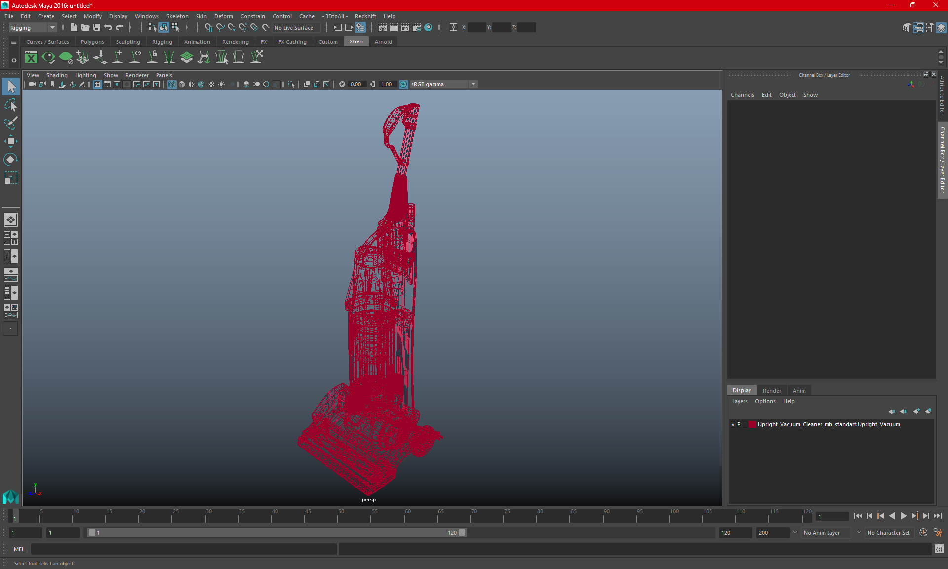 Upright Vacuum Cleaner 3D