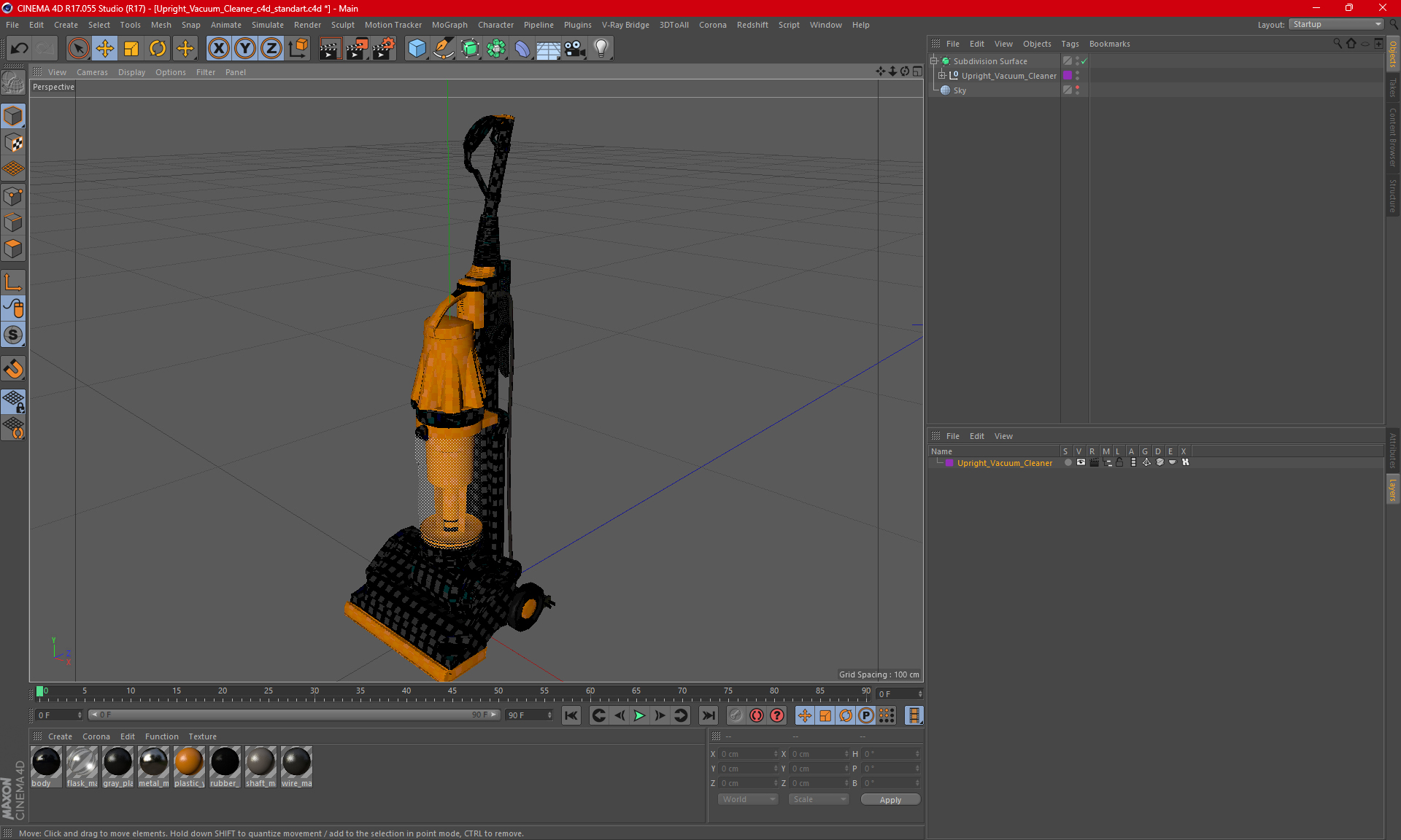 Upright Vacuum Cleaner 3D