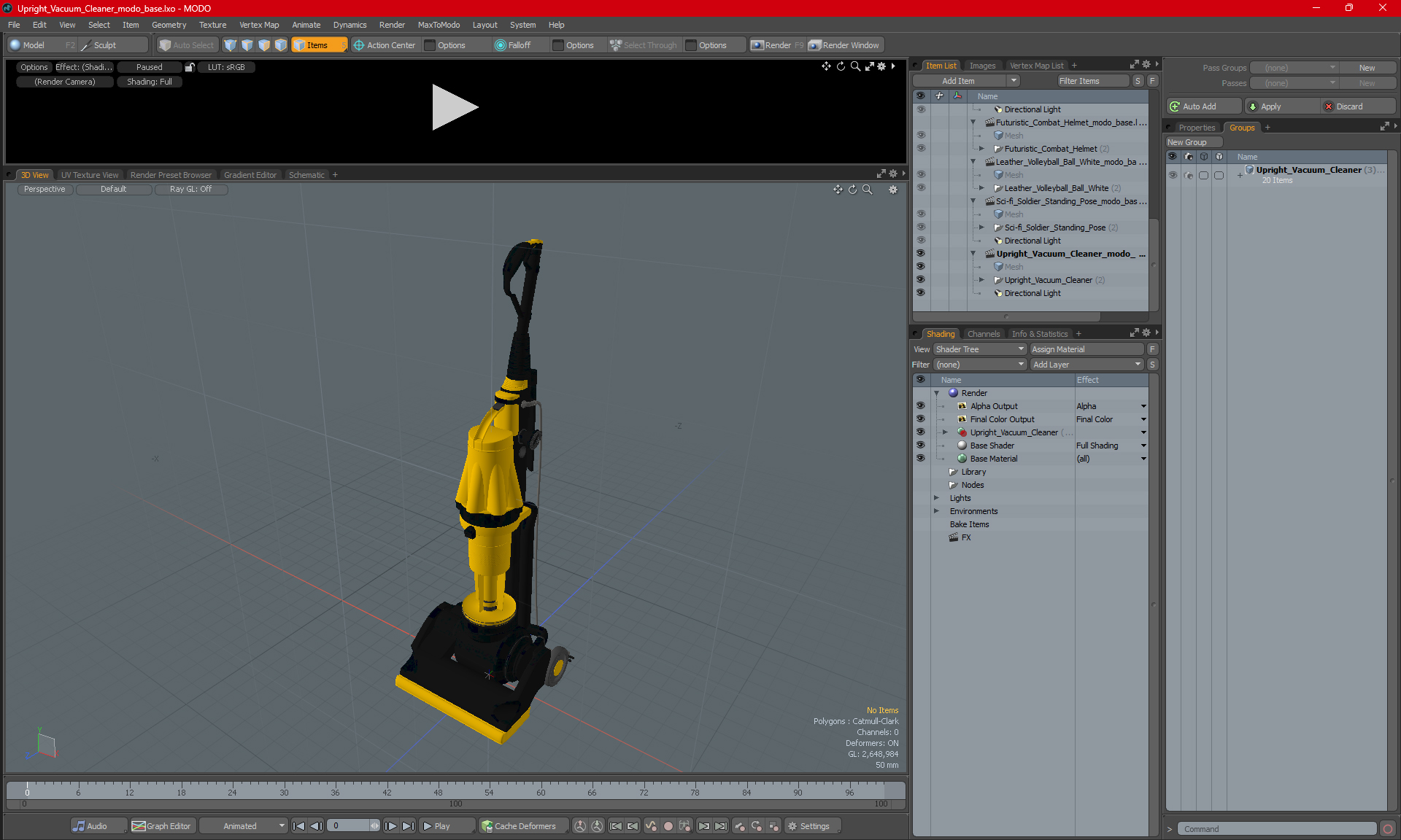 Upright Vacuum Cleaner 3D