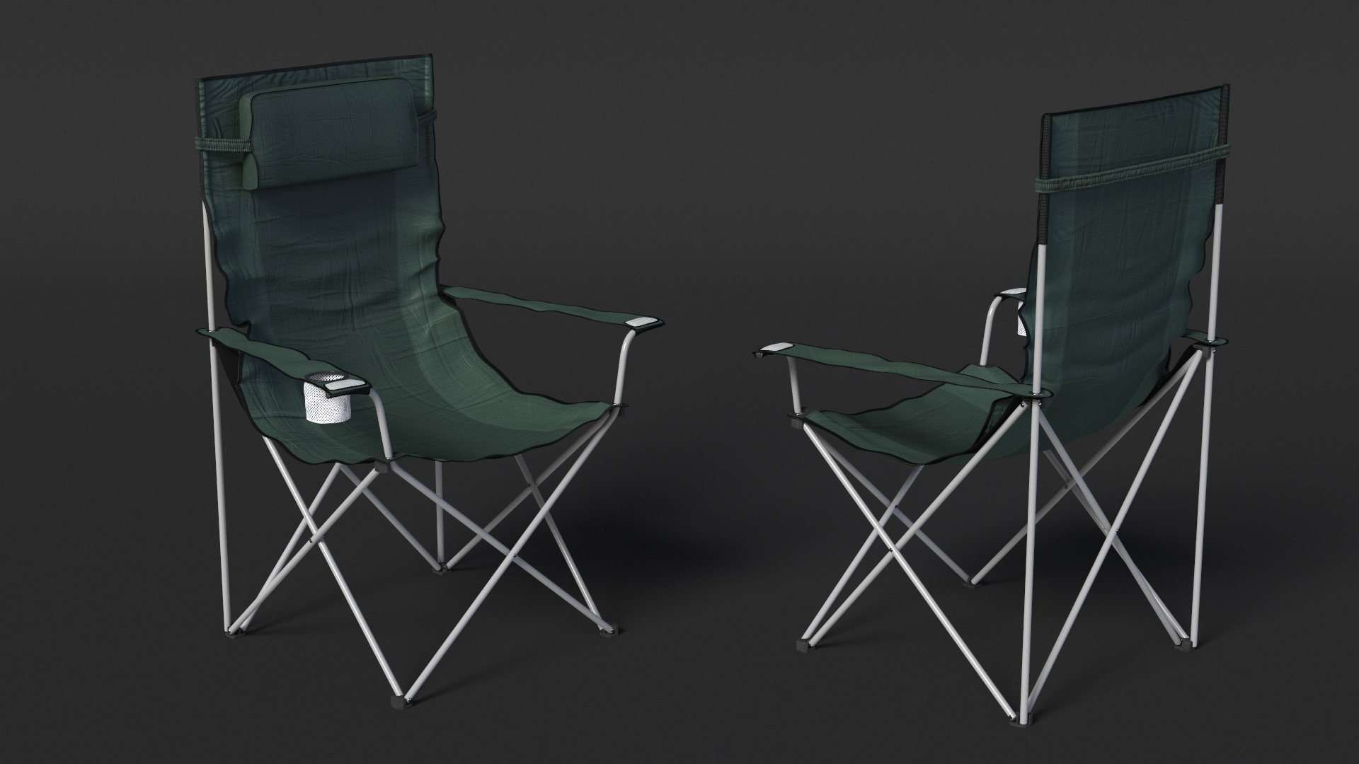 Folding Camping Chair with Cup Holder 3D