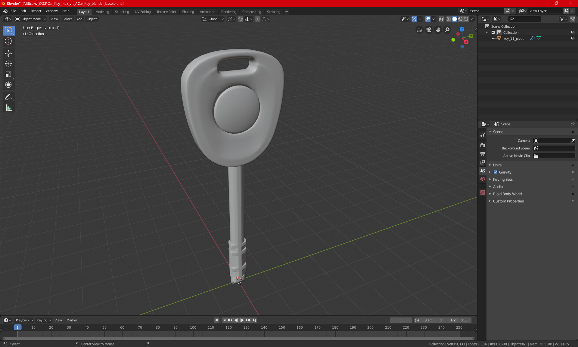 Car Key 3D model