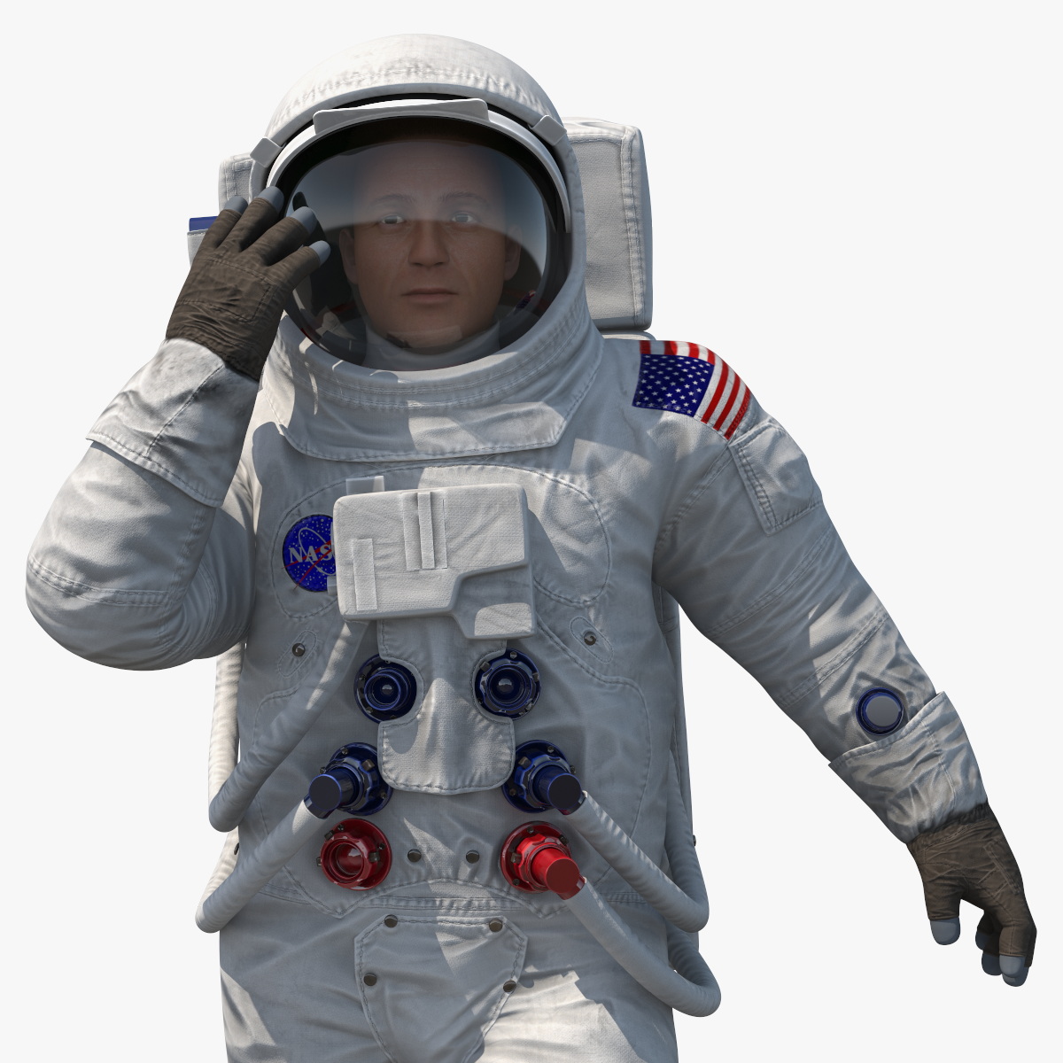 3D model NASA Astronaut Suit A7L Rigged